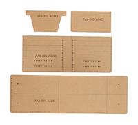 4Pcs Acrylic Wallet Template for DIY Leather Craft, Transparent 3 - Fold Short Wallet Pattern Making Kit with Protective Film, Hand - Made Leather Wallet Design Tool