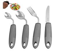 4PCS Adaptive Utensils Set- 42° Angled, Disabled Cutlery for Adults, Cutlery for Arthritic Hands, Weighted Bendable Cutlery with Easy Grip Handle, Eating Aid for Arthritis Parkinson Hand Tremors
