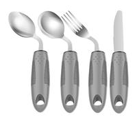4Pcs Adaptive Utensils Set, 42° Angled Disabled Cutlery for Adults Elderly | Easy Grip Disability Aids, Ergonomic Eating Aids with Knife Fork Spoon, Ideal for Hand Tremors, Arthritis, Parkinson Disease