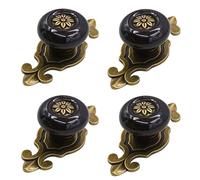 4PCS Additional Drawer Pulls Antique Bronze Finish Metal Mixture Base Permanent 26mm Height Hardware for Drawer Closet Kitchen Improve Traditional Closet Pulls Metal Mixture