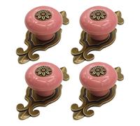 4PCS Additional Drawer Pulls Antique Bronze Finish Metal Mixture Base Permanent 26mm Height Hardware for Drawer Closet Kitchen Improve Traditional Closet Pulls Metal Mixture