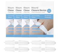 4PCS Adhesive Bandages Zip Stitch Wound Closure Strips, Butterfly Stitches for Laceration Repair, Emergency Wound Closure Device, Skin Closure Strips, No Sew Suturing Kit 1.5×8cm
