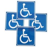 4pcs Adhesive Disabled Wheelchair Sticker Signs 3x3 Inch PVC Blue | Symbols, High Contrast Visibility, No Tools Required, for Walls, Signboards, Outdoor Restroom Entrances