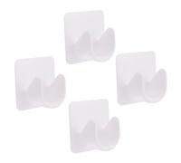 4PCS Adhesive Nail Shower Curtain Rod Holders - Heavy Duty Tension Rod Mounts for Bathroom No Drilling Required Creative Wall Brackets for Easy Installation