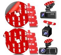 4Pcs Adhesive Sticky Pads for Front and Rear Dash Cam, Heat Resistant Round Mounting Tape for Dashcam Suction Cup Mount, Double Sided 3M Sticker Replacement Attach to Windshield, Car Window/Glass