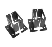 4pcs Adjustable 4x4 Post Base Bracket Anchor for Mailbox and Deck | Stainless Steel, Black Finish, Bolt down Surface Mount Design, Porch Use, Slipresistant Embossed Pattern