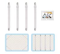 4Pcs Adjustable Bed Sheet Straps Clips, Elastic Mattress Sheet Fasteners Holder and Suspenders, Grippers to Hold Sheet, Mattress, Sofa, Couch, Table Cloth, Recliner Ironing Board Cover and More