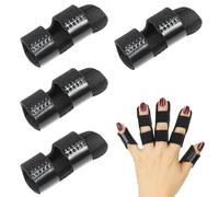 4PCS Adjustable Black Finger Splint. This Splint Fits Each Finger. It Can Offer Support and Keep It in Place. It's Helpful for Keeping Fingers in the Right Position to Meet Different Requirements.