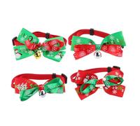 4pcs Adjustable Christmas Pet Collars Set Lightweight Durable Decorative Neckchains for Puppies Festive Colorful Accessories for Holiday Dress Up