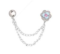 4pcs Adjustable Clothing Magnetic Clasp Seam Detachable Chain Metal Buttons Clip Shiny Alloy Cuff Fixing Magnet Pin Pants for Trouser,Sleeve(ColorD)