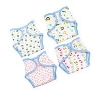 4Pcs Adjustable Doll Diapers Reusable Soft Fabric Baby Doll Nappies for Dress up Accessories Suitable for Various Sized