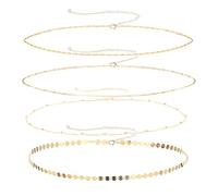 4PCS Adjustable Gold Chain Belt for Belly and Waist Gold Belly Chain Chic Women’s Waist Chain Jewelry, Perfect for Party, Beach, Club, and Casual Wear
