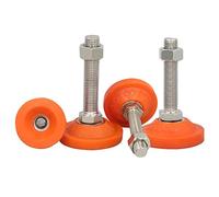 4PCS Adjustable M16 Leveling Feet with Shockproof PVC Base & Carbon Steel Screw Perfect for Furniture & Mechanical Equipment (D80xM16X150) - Enhance Stability & Support