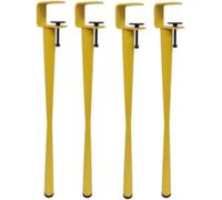 4pcs Adjustable Metal Table Legs,Metal Iron Clamp Feet Dining Desk Leg Detachable F Shape for DIY Coffee Desk Console Design Feet with Floor Protectors, No Punching,Yellow,76cm(30in)