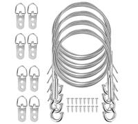 4PCS Adjustable Picture Hanging Ropes, 3.3ft Long Heavy Duty Stainless Steel Ropes Perfect for Hanging Pictures Artworks Billboards Mirrors Lamps Baskets and Planters Bearing Up to 50 Lbs