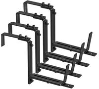 4pcs Adjustable Planter Box Hook Brackets,6-12.5" Heavy Duty Flower Box Hook Wall Bracket Window Box Holders for Brick Window Sill, Fence, Balcony, Outdoor, Patio, Garden (Black)
