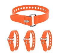 4Pcs Adjustable Utility Straps with Buckles, 20 Inch Silicone Tie Downs, Mini Industrial Straps with Holes for Securing Skis, Field Repair, Garden Hoses, Tools (Orange)