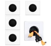 4Pcs Adjustable Wall Mount Cable Entry Cover Plates, Brush Faceplate Wire Hole Trims, Wall Outlet Wire Concealing Accessories