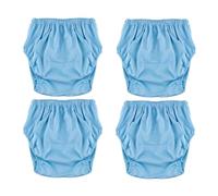 4Pcs Adult Leakproof Incontinence Underwear for Women Men Pull on Cover Pant Washable Underpants Reusable Plastic Diaper Covers for Disabled, Elderly, Postpartum(Blue,X-Large)