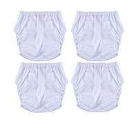 4Pcs Adult Leakproof Incontinence Underwear for Women Men Pull on Cover Pant Washable Underpants Reusable Plastic Diaper Covers for Disabled, Elderly, Postpartum(White,X-Large)