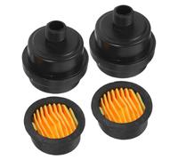 4pcs Air Compressor Silencer with Intake Filter 1/2 Inch Thread Black | Plastic Multilayer Muffler, Seamless Installation without Pipe Modification, Noise Reduction for Clinics and Laboratories