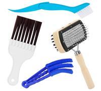 4Pcs Air Conditioner Ac Cleaning Kit, Useful Double-Sided Coil Cleaning Brush, Plastic Coil Brush Blinds Brush 2 in 1 Groove Cleaning Brush, Good Cleaning Effect for Air Conditioners, Refrigerators