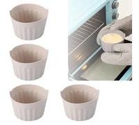 4Pcs Air Fryer Baking Ramekins, Food Grade Silicone Mould Cups, Non-Stick Air Fryer Accessories for Baked Egg Cake, Muffins, Cupcakes, Puddings, Tarts (Beige)