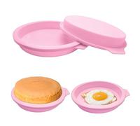 4PCS Air Fryer Egg Mould Set - Non-Stick Fried Egg Ring & Pancake Mould, 4-Inch Air Fryer Accessories for Muffins, Burgers & Sandwiches | Dishwasher Safe Kitchen Tools (Pink)