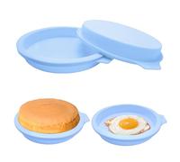 4PCS Air Fryer Egg Mould Set - Non-Stick Fried Egg Ring & Pancake Mould, 4-Inch Air Fryer Accessories for Muffins, Burgers & Sandwiches | Dishwasher Safe Kitchen Tools (Blue)