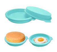 4PCS Air Fryer Egg Mould Set - Non-Stick Fried Egg Ring & Pancake Mould, 4-Inch Air Fryer Accessories for Muffins, Burgers & Sandwiches | Dishwasher Safe Kitchen Tools (Green)