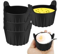 4Pcs Air Fryer Egg Poacher,Air Fryer Egg Mould,Reusable Food Grade Silicone Egg Poaching Cups,Ramekins for Air Fryer,Non-Stick Heat-Resistant Silicone Baking Cup Easy Release Egg Poacher