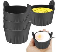 4Pcs Air Fryer Egg Poacher,Air Fryer Egg Mould,Reusable Food Grade Silicone Egg Poaching Cups,Ramekins for Air Fryer,Non-Stick Heat-Resistant Silicone Baking Cup Easy Release Egg Poacher