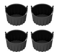 4Pcs Air Fryer Egg Poacher Cups Silicone Moulds Non-Stick Silicone Ramekins Bakeware Easy Release Ramekins Baking Cups, Reusable Egg Poaching Cups Easy Release Poach Cups, Baking Accessories(BLACK）