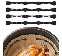4PCS Air Fryer Silicone Magnet Clips, 17.5cm AirFryer Magnets for Paper | Heat-Resistant Safety Buckle, Accessories for Ninja COSORI Phlips Panasonic, Prevent Paper Burning & Food Covering