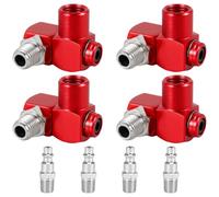 4Pcs Air Hose Fitting with 4 Pcs 1/4" NPT Quick Connector 360 Degree Swivel Aluminum Oxide Air Hose Connector Pneumatic Tool Adapter
