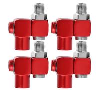 4pcs Air Hose Swivel Connector Fitting 1/4 Inch 360 Degree Red