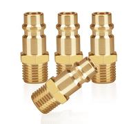 4pcs Air Line Connectors Euro Airline Hose Compressor Fittings 1/4" BSP Air Coupler and Plug Kit Couplings Connector Male