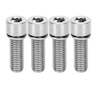 4Pcs Alloy Cycling Stem Fasteners | M7x20mm Hex Screws for Handlebar | Lightweight & Oxidation Protected | Replacement for Standard Steel Fasteners (Titanium primary color)