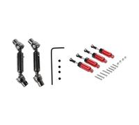 4Pcs Alloy Shock Absorber, Red & 2Pcs Metal Front Rear Drive Shaft For 1/16 For Wpl B36 B16 C1 C14 C24 B24