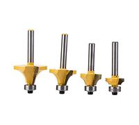 4pcs Alloy Woodworking Milling Edging Router Bit Set, 1/2 3/8 1/4 1/8 Inch T - Slot Router Bits for Wood Slotting Cutting Engraving with Electric Trimmer