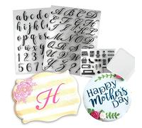 4PCs Alphabet Cake Stamp Tools, Alphabet & Numbers Cookie Stamp, DIY Fondant Cake Mold High Heel Sunglasses Fondant Molds for Fondant Biscuit Cake Cookie Mold Baking Tool