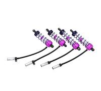 4Pcs Aluminium Alloy OilAdjustable Shock Absorbers - 92mm Front & 105mm Rear Dampers for 110 RC Truggy Trucks Including ZD Racing HSP (Purple)