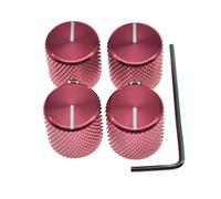 4pcs Aluminium Guitar/Bass Knobs Volume/Tone Control Knob 1/4" Metal Universal Potentiometer Pot Knobs with Set Screw and Indicator