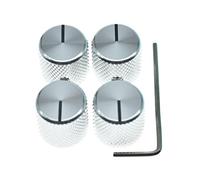 4pcs Aluminium Guitar/Bass Knobs Volume/Tone Control Knob 1/4" Metal Universal Potentiometer Pot Knobs with Set Screw and Indicator