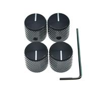 4pcs Aluminium Guitar/Bass Knobs Volume/Tone Control Knob 1/4" Metal Universal Potentiometer Pot Knobs with Set Screw and Indicator for Tele