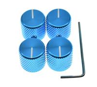 4pcs Aluminium Guitar/Bass Knobs Volume/Tone Control Knob 1/4" Metal Universal Potentiometer Pot Knobs with Set Screw and Indicator for Tele
