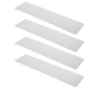 4pcs Aluminium Kick Plate for Bottom of Door, Rounded Silver Protector | 15.7 X 3.9 Inch Rectangular Panel, Satin Finish, Suitable for Interior Exterior Entrances, Meeting Rooms and Commercial