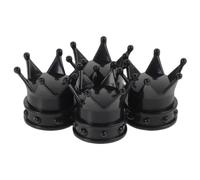 4pcs Aluminium Tyre Valve Stem Caps for Cars Trucks and Suvs | Black Shiny Finish, Universal Fit for Rubber Valve Stems, Helps Retain Pressure, Stylish Automotive Exterior Accessory