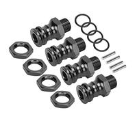 4pcs Aluminum Alloy 17mm Hex 23mm Wheel Extension Adapter for 1/8 RC Car Model Wheel Spacer Coupler (Black)