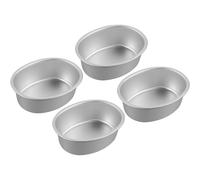 4pcs Aluminum Alloy Non Stick for Baking, Cake Pans Oval | Smooth round Edges, Easy to Clean, for Batter and Cakes in Restaurant or Professional Baking